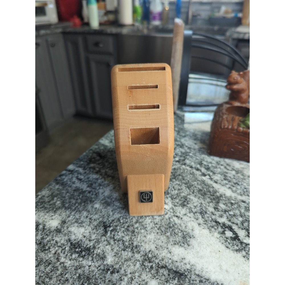 Wusthof 4 Slot Mobile Knife Scissor Storage Block Beechwood #1203